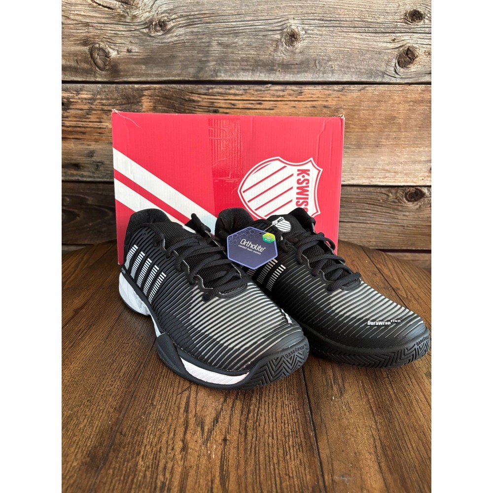 K-Swiss Hypercourt Express 2 Mens Tennis Shoes Black White 06613-039-M Size 11.5